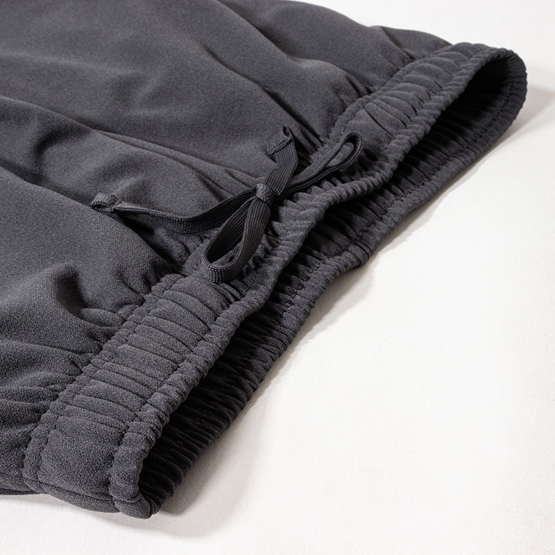 レディース 梨地 ロングパンツ チャコール