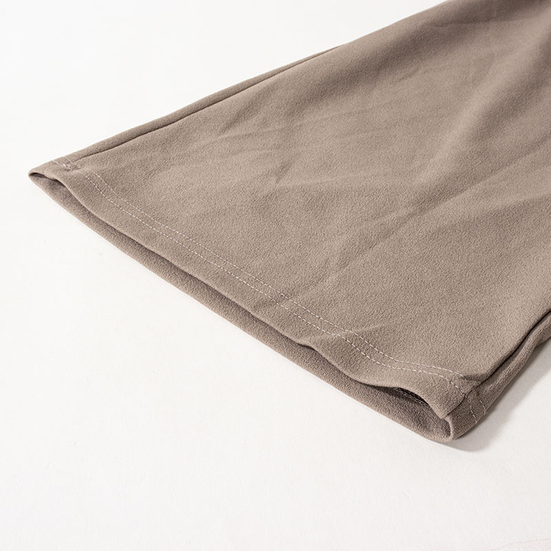 レディース 梨地 ロングパンツ モカ