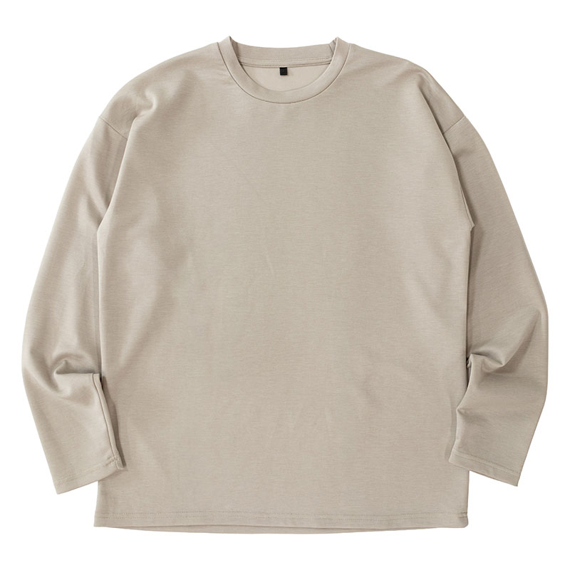 メンズ 冷感 DRY 長袖 Tシャツ ベージュ