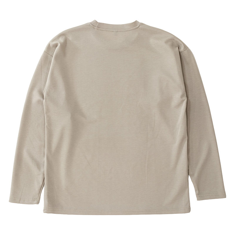 メンズ 冷感 DRY 長袖 Tシャツ ベージュ