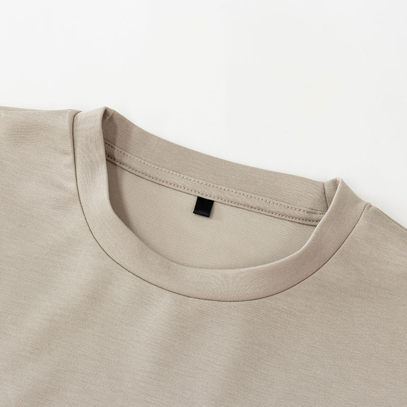 メンズ 冷感 DRY 長袖 Tシャツ ベージュ