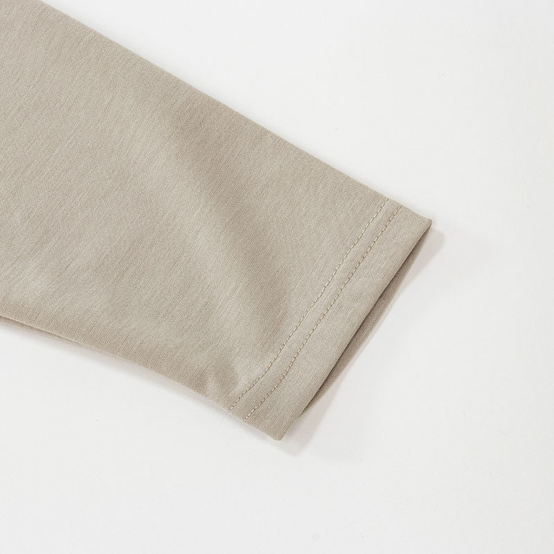 メンズ 冷感 DRY 長袖 Tシャツ ベージュ