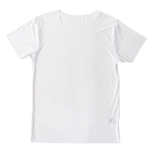 メンズ 冷感 シームレスインナー 半袖 丸首 ホワイト