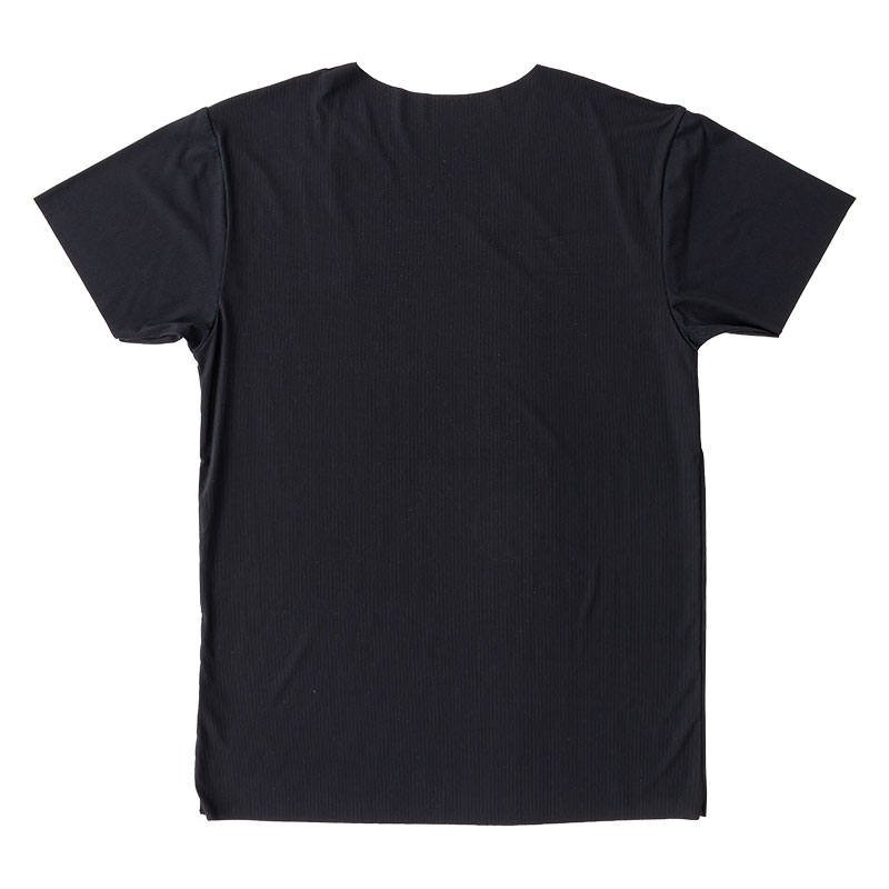 メンズ 冷感 シームレスインナー 半袖 V首 ブラック