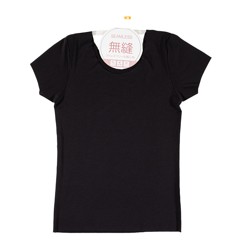レディース シームレスインナー フレンチ袖 ブラック