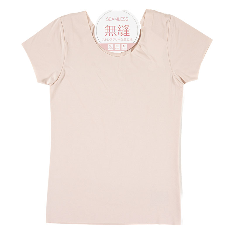 レディース シームレスインナー フレンチ袖 ピンク