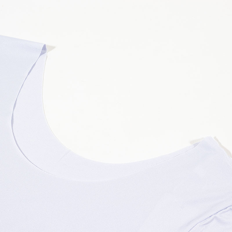 レディース シームレスインナー フレンチ袖 サックス