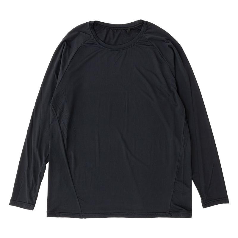 メンズ 冷感 メッシュインナー 長袖 ブラック