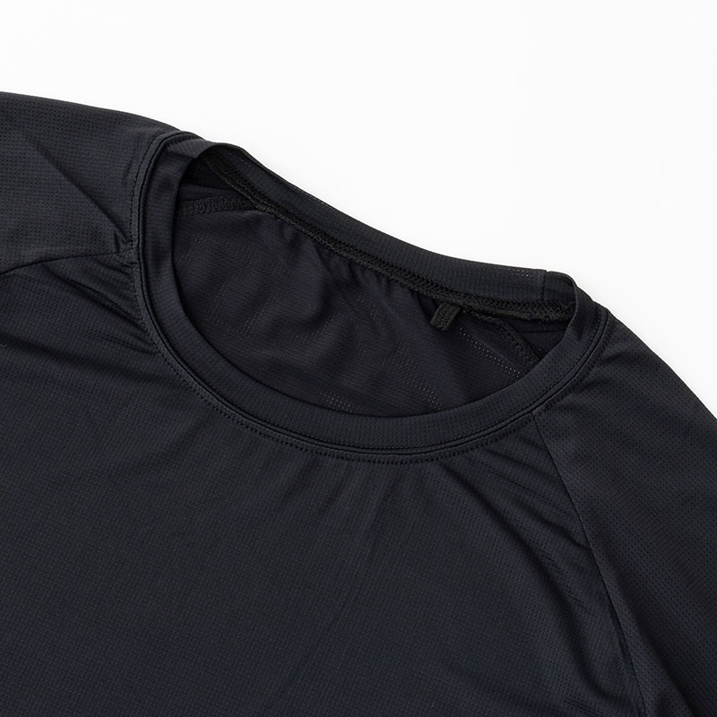 メンズ 冷感 メッシュインナー 長袖 ブラック