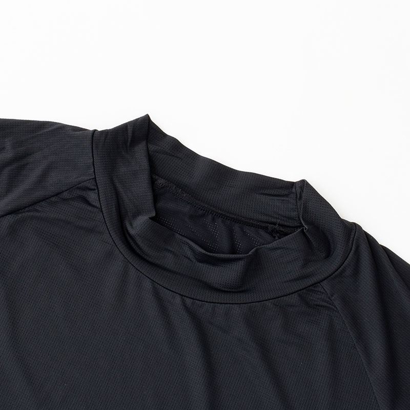 メンズ 冷感 メッシュインナー ハイネック ブラック