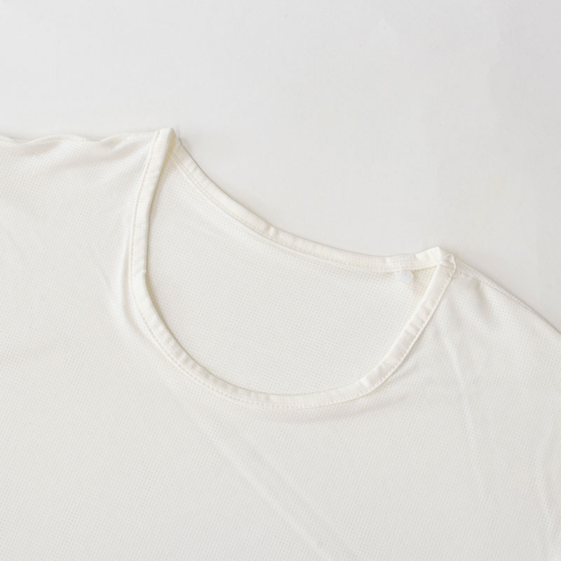 メンズ 冷感 メッシュインナー 半袖 丸首 ホワイト