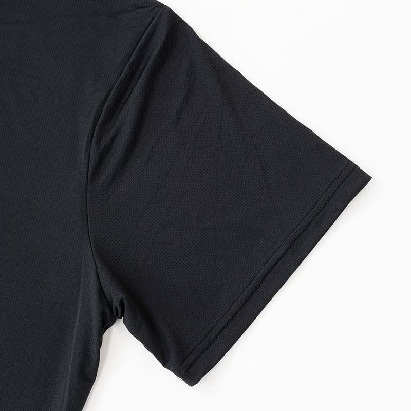 メンズ 冷感 メッシュインナー 半袖 丸首 ブラック