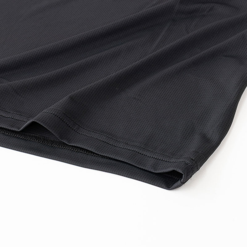 メンズ 冷感 メッシュインナー 半袖 丸首 ブラック