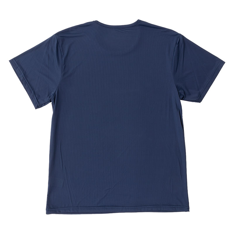 メンズ 冷感 メッシュインナー 半袖 丸首 ネイビー