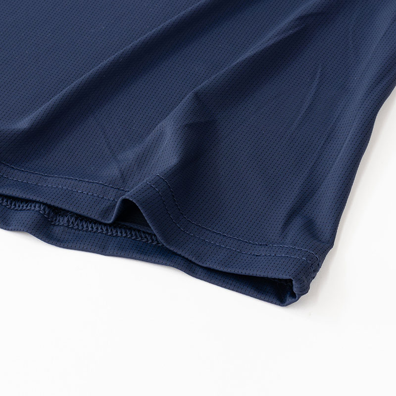 メンズ 冷感 メッシュインナー 半袖 丸首 ネイビー