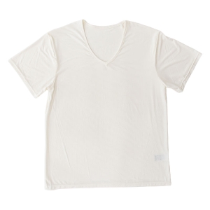 メンズ 冷感 メッシュインナー 半袖 V首 ホワイト