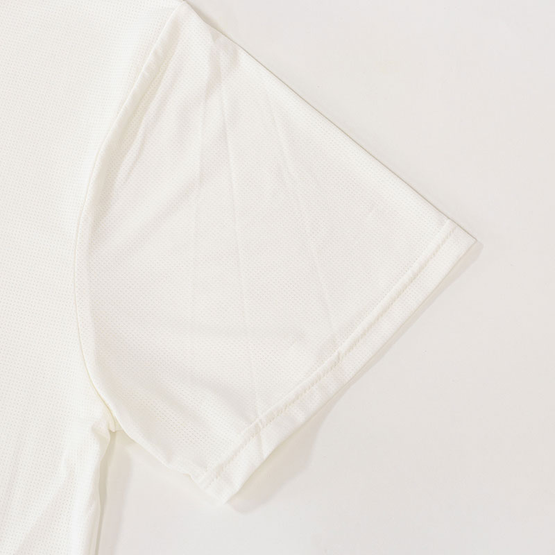 メンズ 冷感 メッシュインナー 半袖 V首 ホワイト