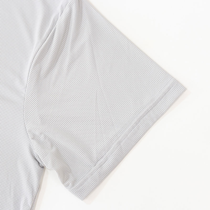 メンズ  冷感 メッシュインナー 半袖 V首 ライトグレー