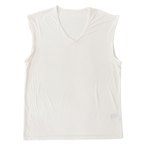 メンズ 冷感 メッシュインナー サーフ V首 ホワイト