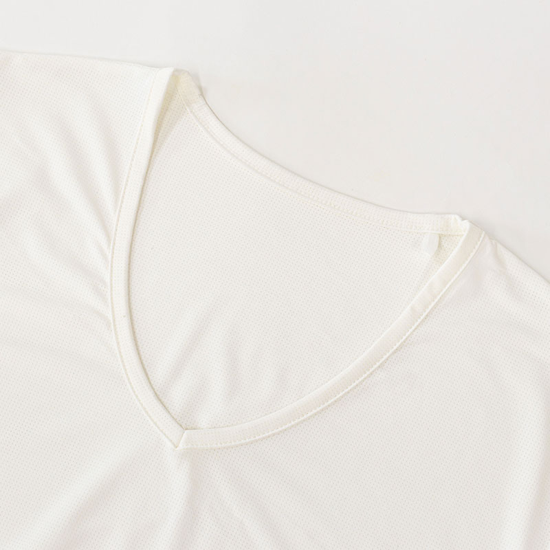 メンズ 冷感 メッシュインナー サーフ V首 ホワイト