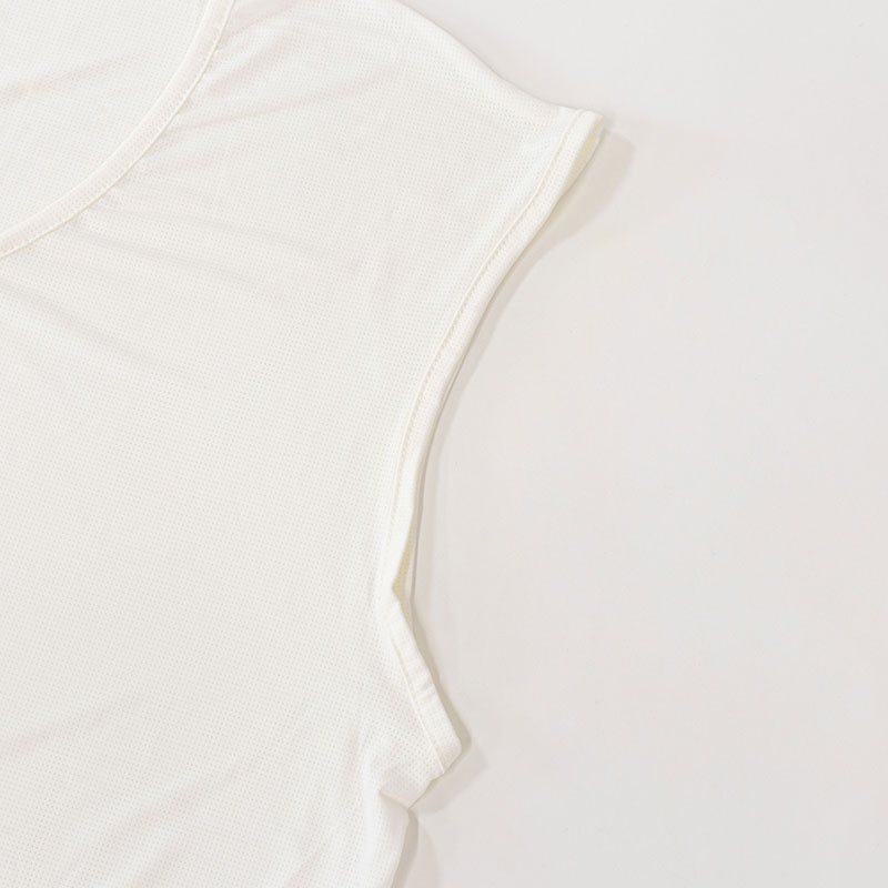 メンズ 冷感 メッシュインナー サーフ V首 ホワイト