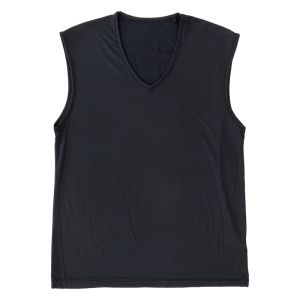 メンズ 冷感 メッシュインナー サーフ V首 ブラック