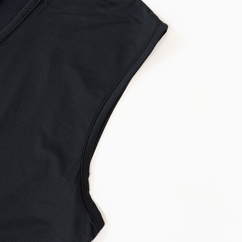 メンズ 冷感 メッシュインナー サーフ V首 ブラック