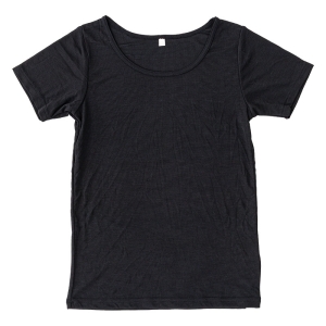 キッズ 超さらっと肌離れインナー 半袖 丸首 ブラック