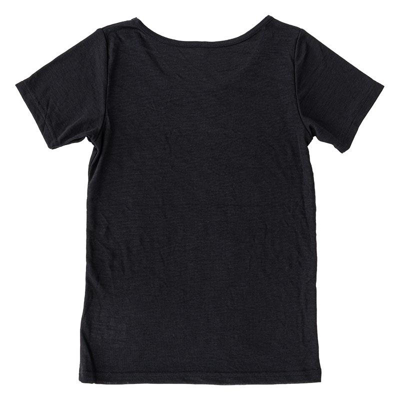 キッズ 超さらっと肌離れインナー 半袖 丸首 ブラック