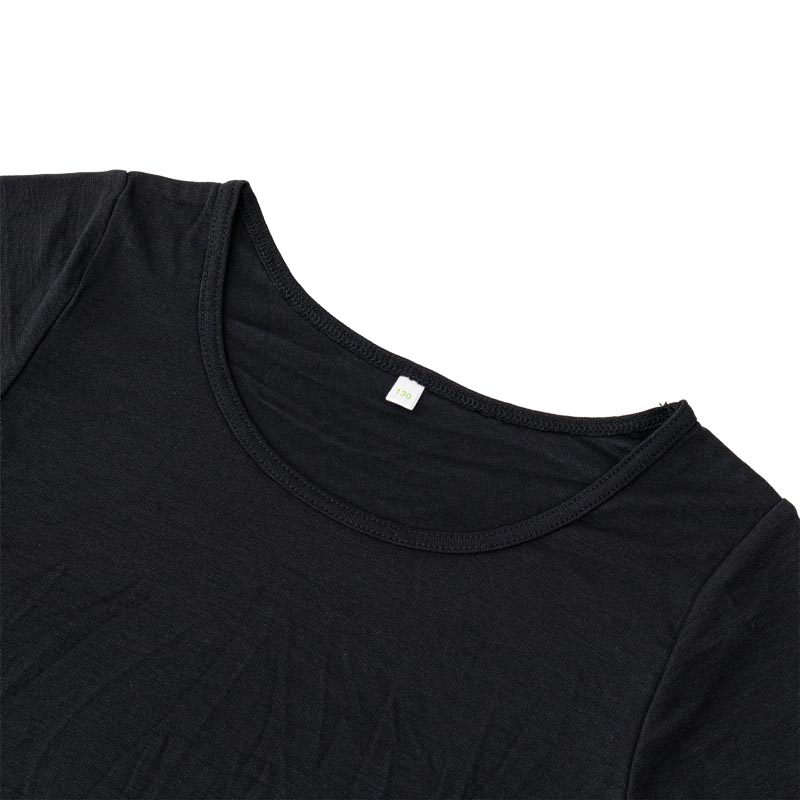 キッズ 超さらっと肌離れインナー 半袖 丸首 ブラック