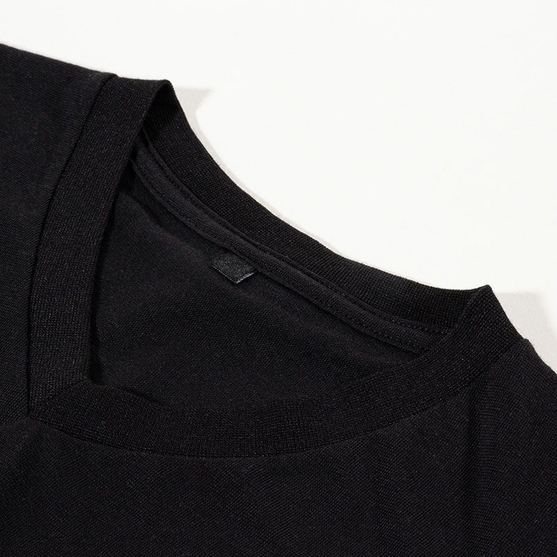 メンズ DRY カラーTシャツ V首 ブラック