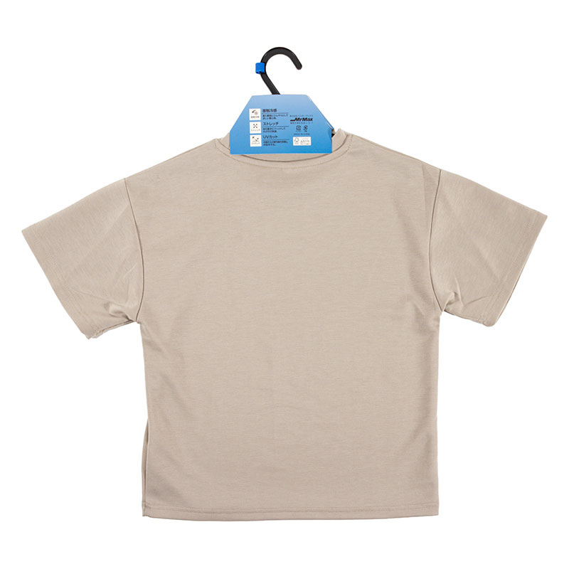 【お取り寄せ商品】キッズ 冷感 DRY 半袖 オーバーTシャツ ベージュ