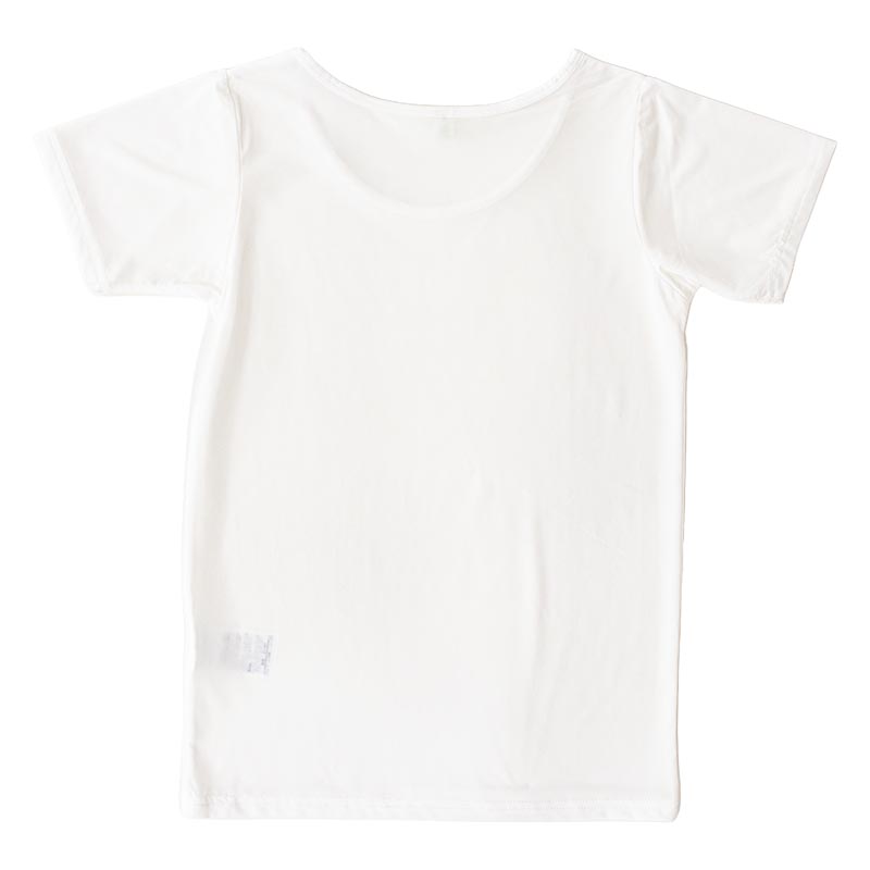 キッズ 冷感 インナー 半袖 丸首 オフホワイト