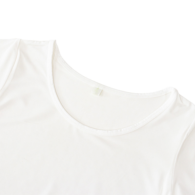 キッズ 冷感 インナー 半袖 丸首 オフホワイト