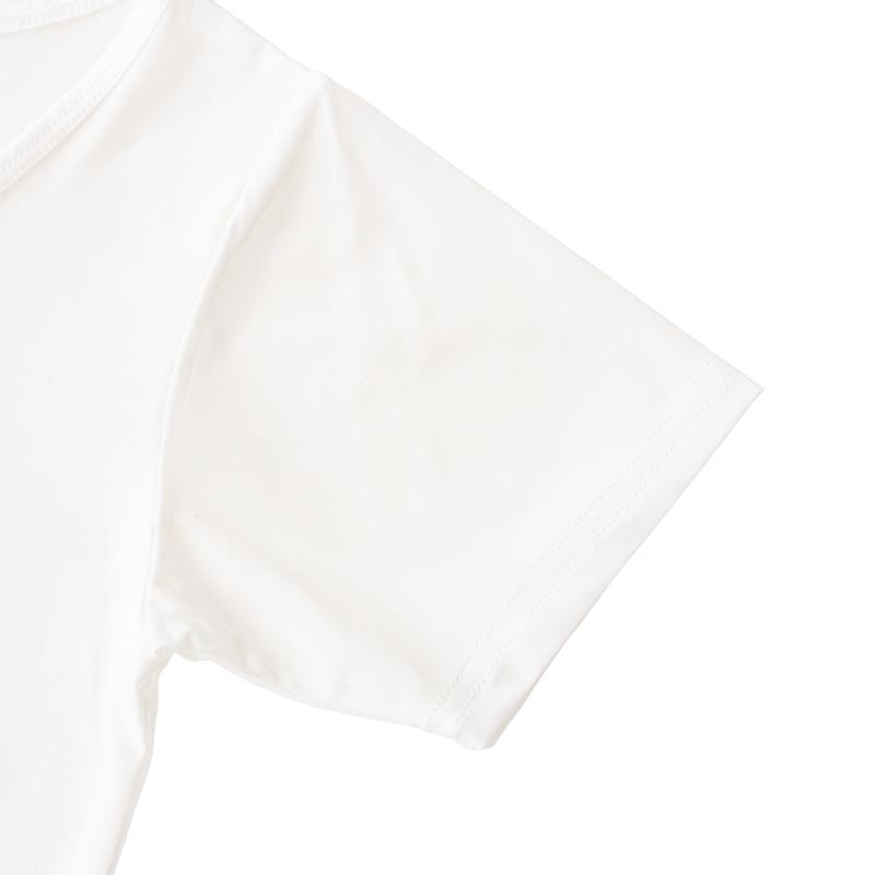 キッズ 冷感 インナー 半袖 丸首 オフホワイト