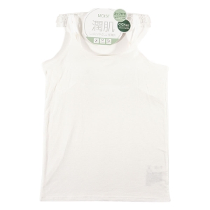 レディース 潤肌 カップ付インナー キャミソール オフホワイト