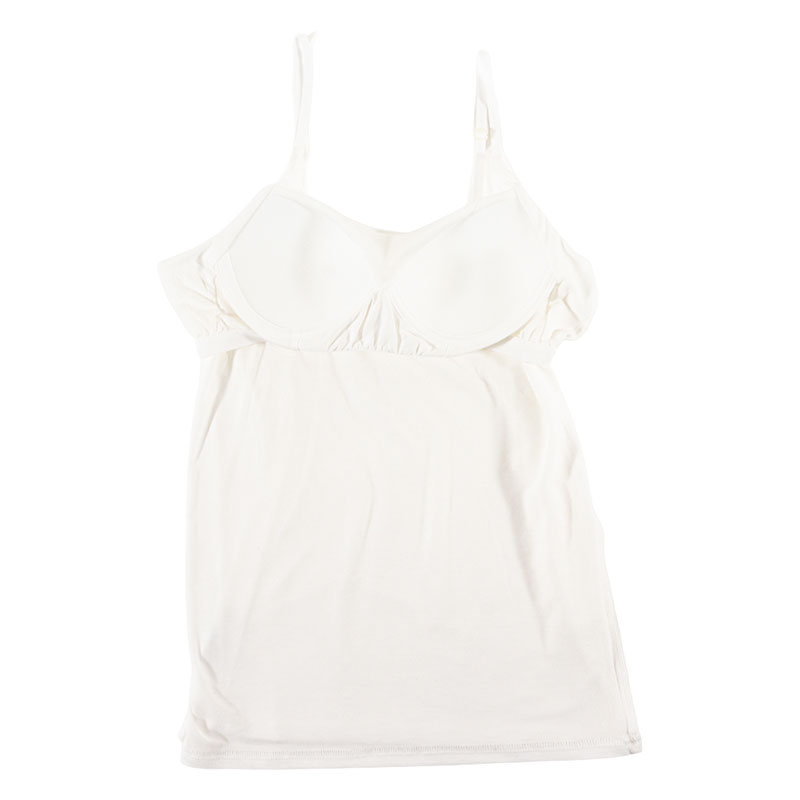 レディース 潤肌 カップ付インナー キャミソール オフホワイト