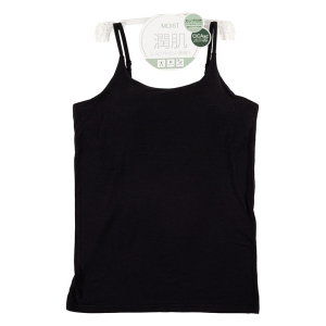 レディース 潤肌 カップ付インナー キャミソール ブラック