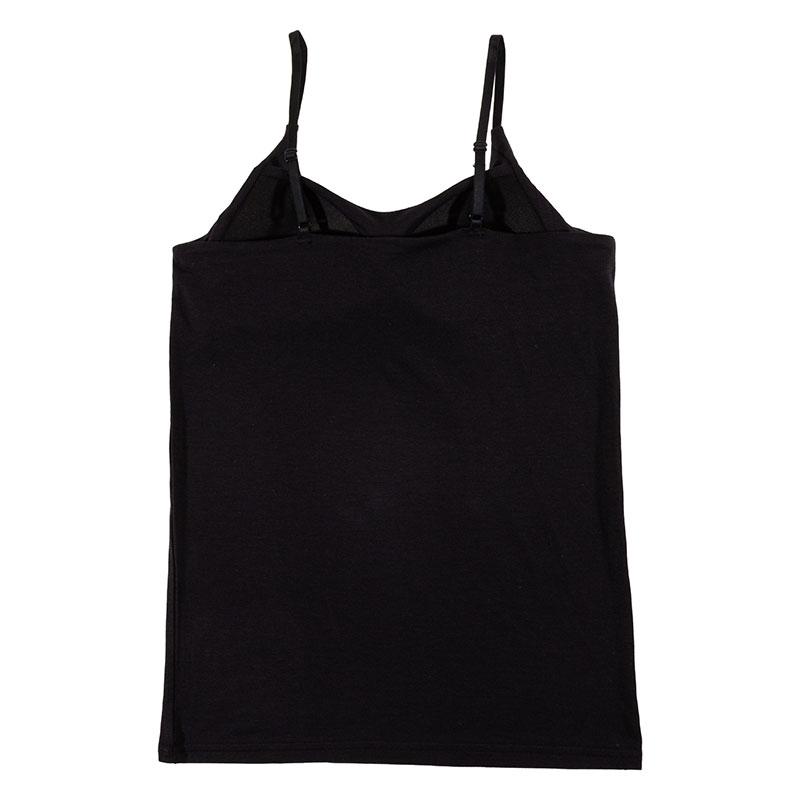 レディース 潤肌 カップ付インナー キャミソール ブラック