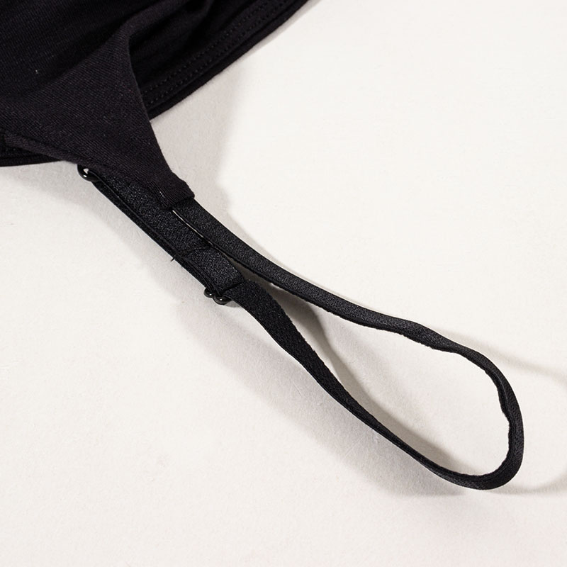 レディース 潤肌 カップ付インナー キャミソール ブラック