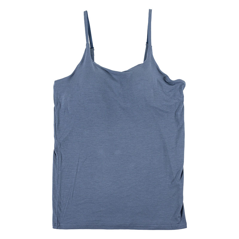 レディース 潤肌 カップ付インナー キャミソール ブルー