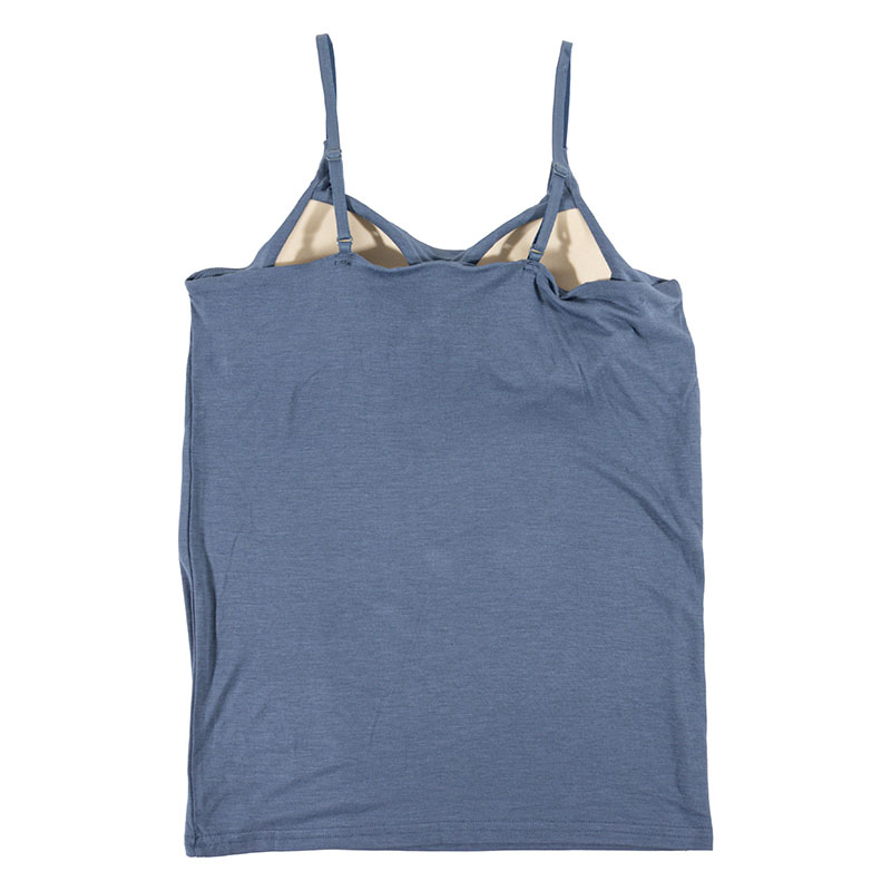 レディース 潤肌 カップ付インナー キャミソール ブルー