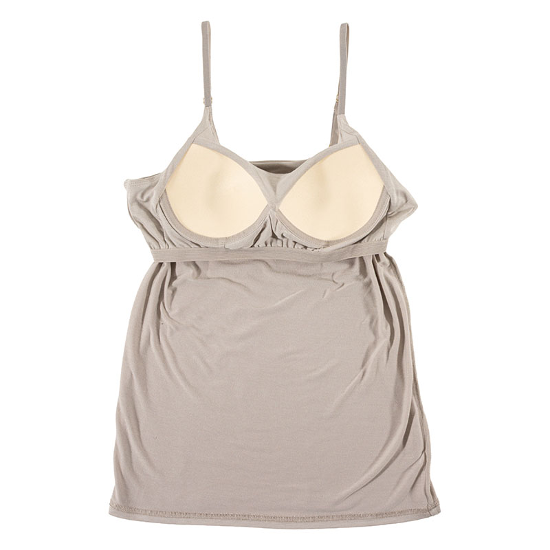 レディース 潤肌 カップ付インナー キャミソール グレージュ