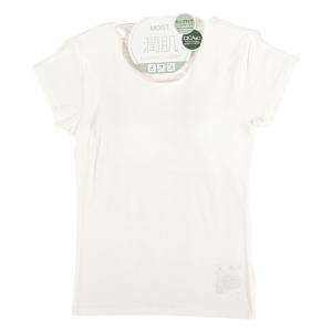 レディース 潤肌 カップ付インナー フレンチ袖 オフホワイト