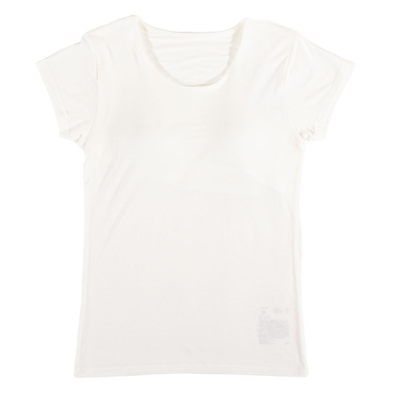 レディース 潤肌 カップ付インナー フレンチ袖 オフホワイト