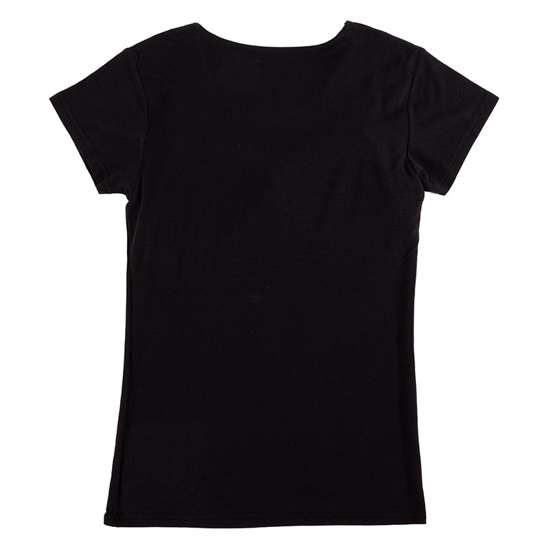 レディース 潤肌 カップ付インナー フレンチ袖 ブラック