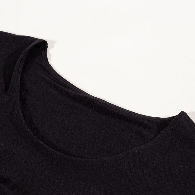 レディース 潤肌 カップ付インナー フレンチ袖 ブラック