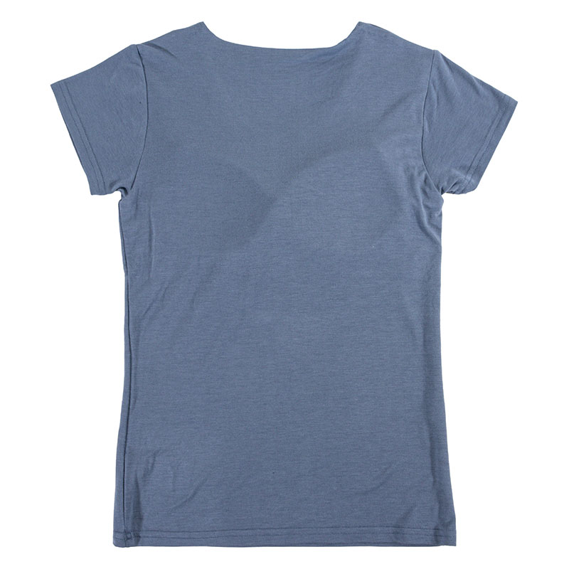 レディース 潤肌 カップ付インナー フレンチ袖 ブルー