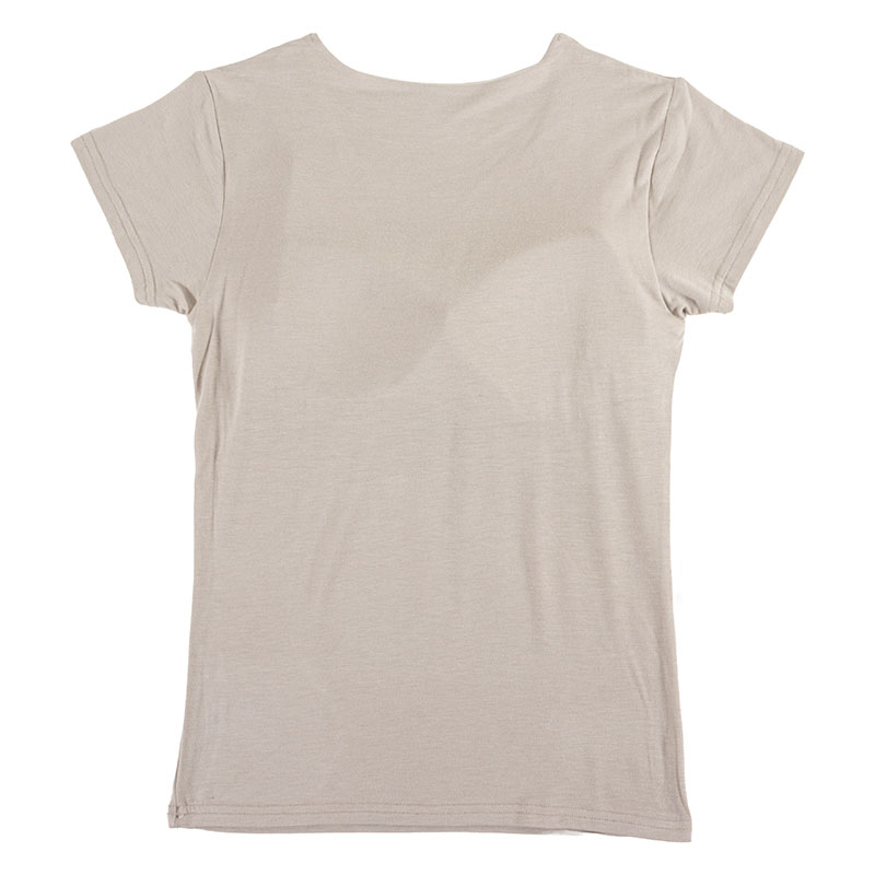 レディース 潤肌 カップ付インナー フレンチ袖 グレージュ