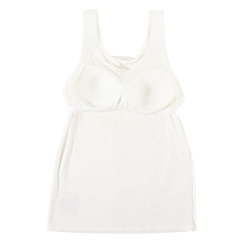 レディース 潤肌 カップ付インナー タンクトップ オフホワイト